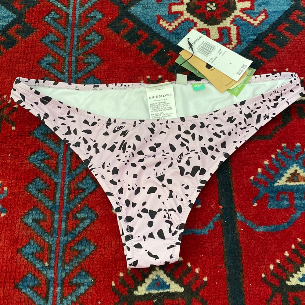QUIKSILVER WOMEN HI CUT BIKINI BOTTOM L NWT